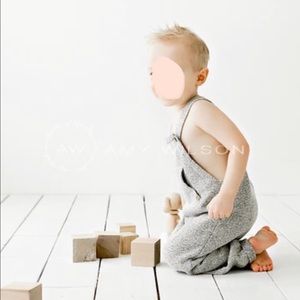 2T-3T Zara boys marled knit grey overalls